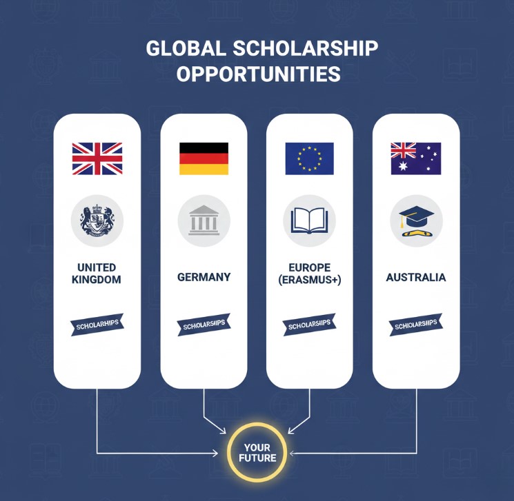 Chevening DAAD Erasmus Mundus scholarships for Indian students