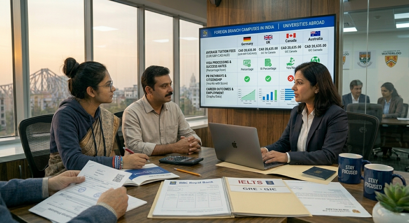 study abroad consultancy guidance for choosing between foreign university campuses in India and overseas education in 2026