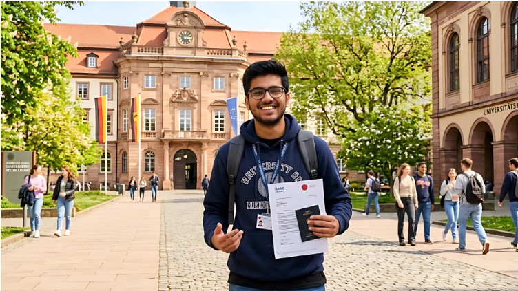 Indian student success story studying abroad Germany university admission scholarship achievement